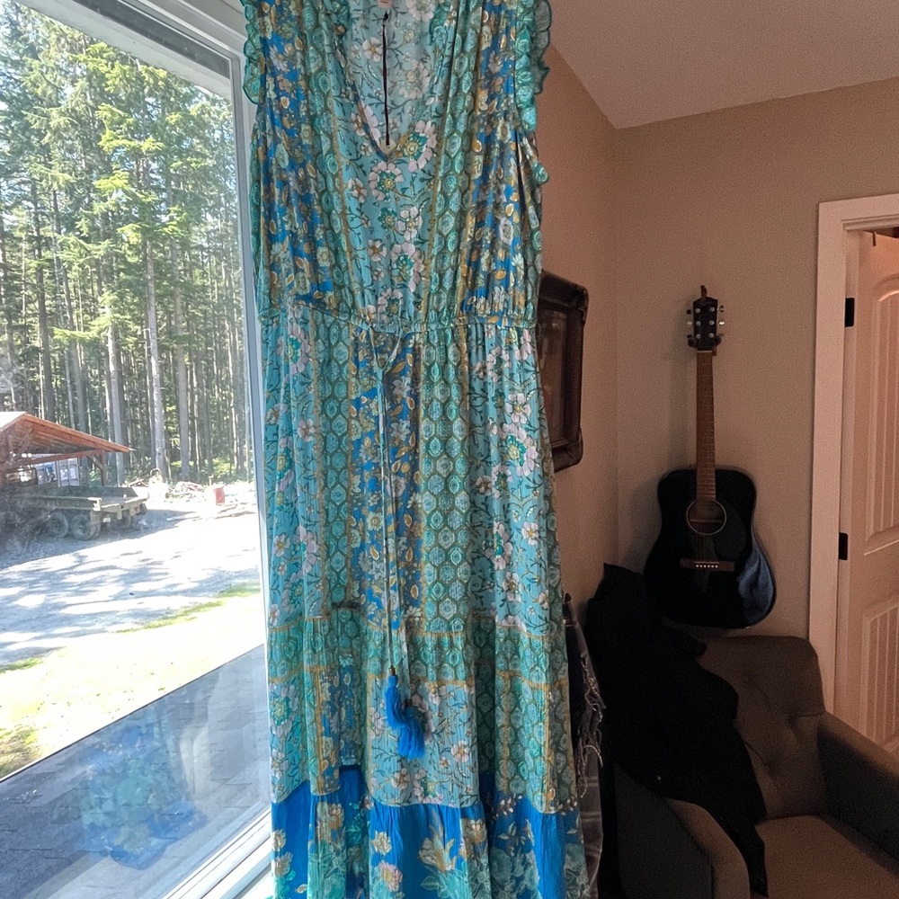 Knox Rose Blue Sleeveless Scoop Neck Sundress